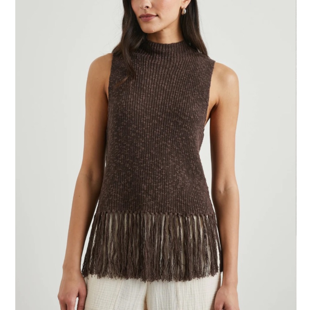 NWT Rails Astrid Fringe Top in Umber